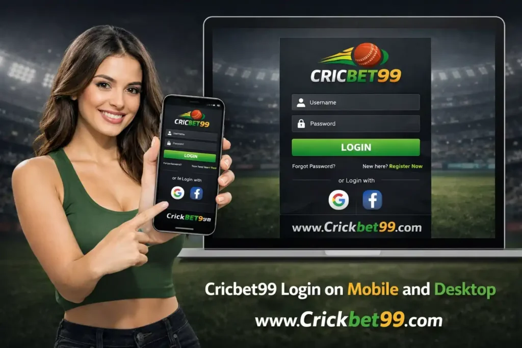 Cricbet99 Login on Mobile and Desktop (Point Wise)