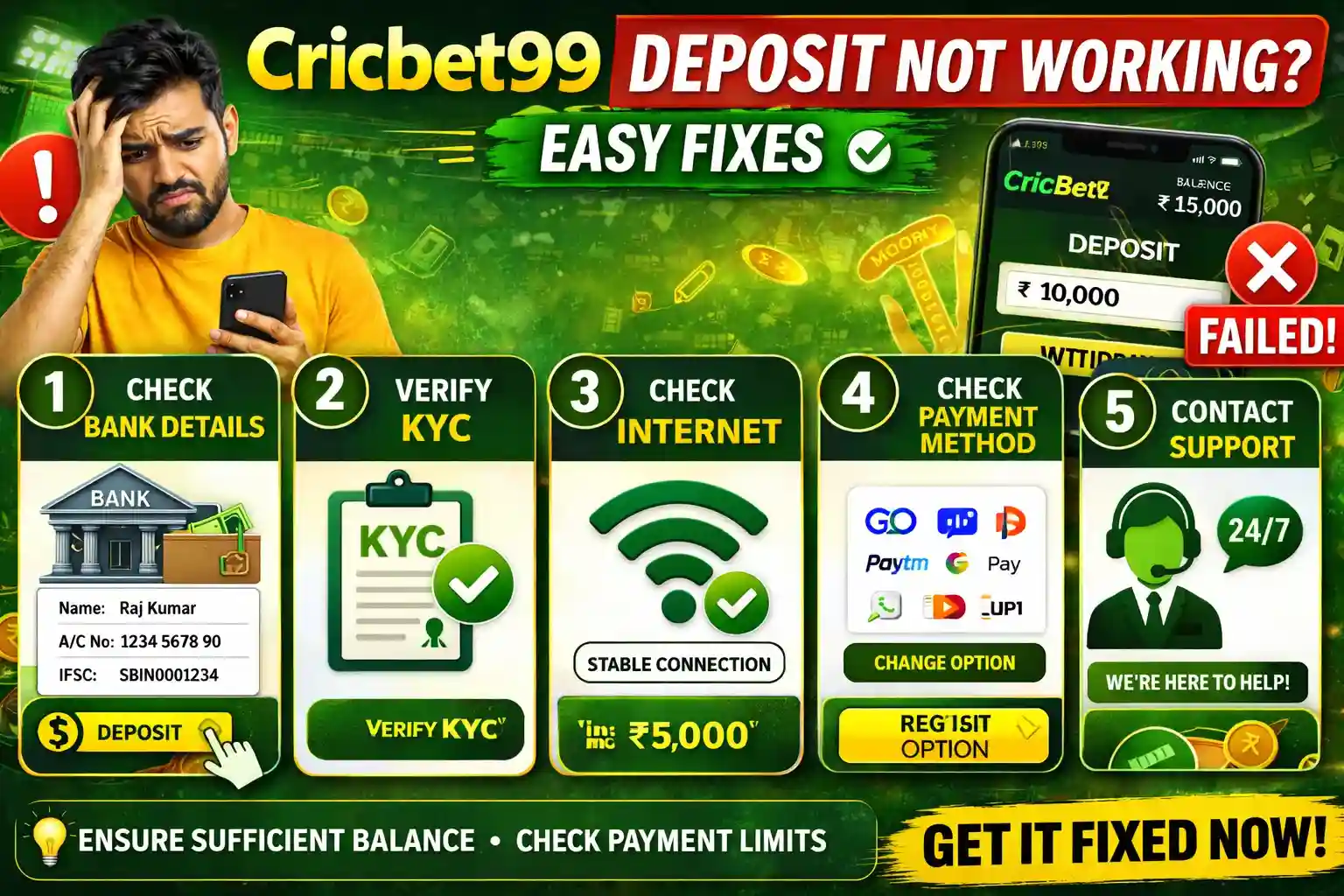 Cricbet99 Deposit Not Working? Easy Fixes