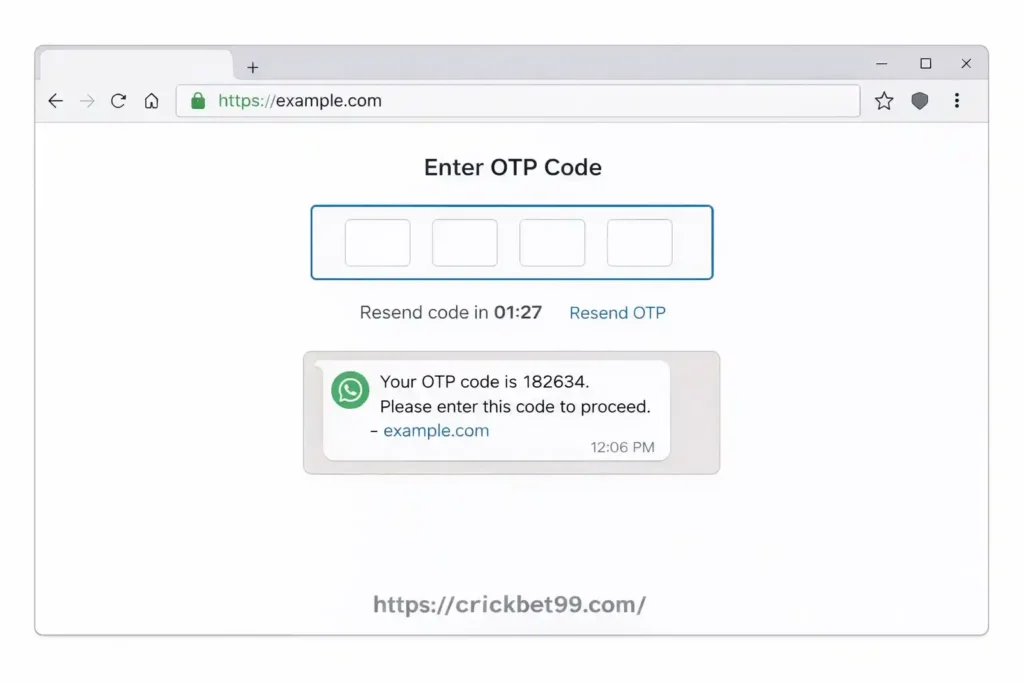 Complete OTP verification (if prompted)