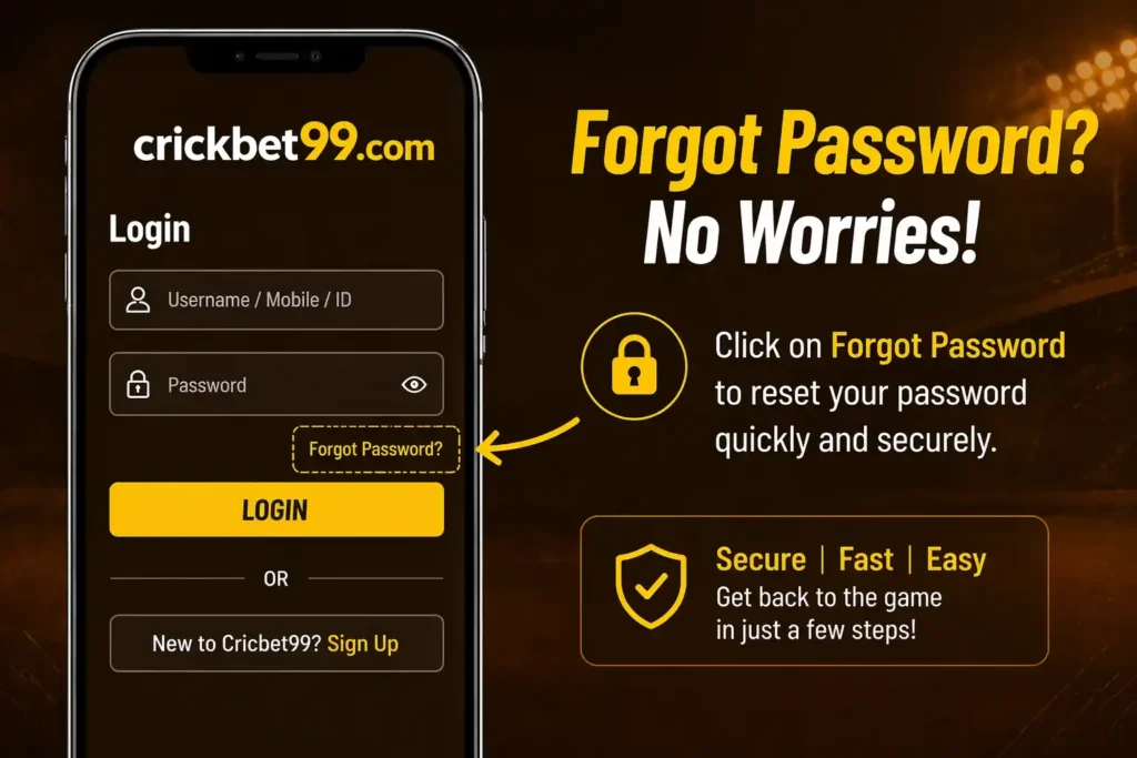Forgot Password button on login screen